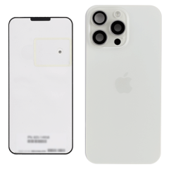 Back Glass w/ MagSafe Magnet & NFC & Flashlight Flex For iPhone 15 Pro Max (Genuine OEM) (UK / EU Version) (White Titanium)