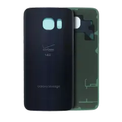 Back Cover Glass For Samsung Galaxy S6 Edge (Verizon Logo) (Service Pack) (Black Sapphire)