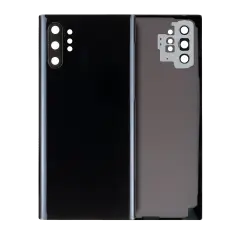 Back Cover Glass With Camera Lens For Samsung Galaxy Note 10 Plus / 5G (No Logo) (Aftermarket Plus) (Aura Black)