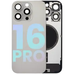 Back Glass w/ MagSafe Magnet & NFC & Flashlight Flex For iPhone 16 Pro (Service Pack) (Natural Titanium)