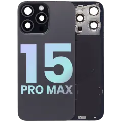 Back Glass w/ MagSafe Magnet & NFC & Flashlight Flex For IPhone 15 Pro Max (Service Pack) (Black Titanium)