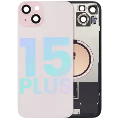 Back Glass w/ MagSafe Magnet & NFC & Flashlight Flex For iPhone 15 Plus (Service Pack) (Pink)