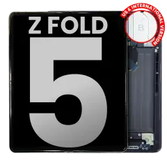 Inner OLED Assembly With Frame For Samsung Galaxy Z Fold 5 5G (US & International) (Used OEM Pull: Grade B/C) (Phantom Black)