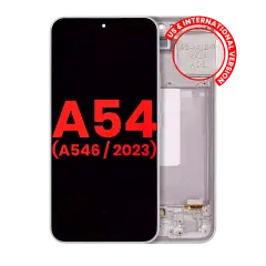 OLED Assembly With Frame For Samsung Galaxy A54 5G (A546 / 2023) (US & International Version) (Aftermarket Plus) (White)