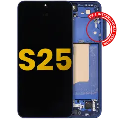 OLED Assembly With Frame For Samsung Galaxy S25 5G (US & International) (Refurbished) (Navy)