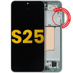 OLED Assembly With Frame For Samsung Galaxy S25 5G (US & International) (Refurbished) (Mint)