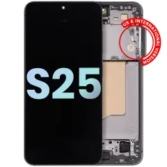OLED Assembly With Frame For Samsung Galaxy S25 5G (US & International) (Service Pack) (Silver Shadow)