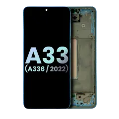 OLED Assembly With Frame For Samsung Galaxy A33 5G (A336 / 2022) (Service Pack) (Blue)