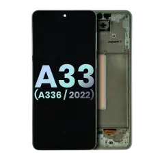 OLED Assembly With Frame For Samsung Galaxy A33 5G (A336 / 2022) (Service Pack) (Awesome White)