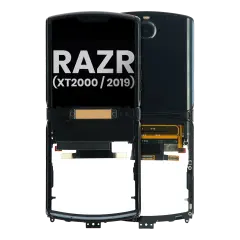 Outer OLED Assembly With Frame For Motorola Razr (XT2000 / 2019)  (Genuine OEM) (Noir Black)