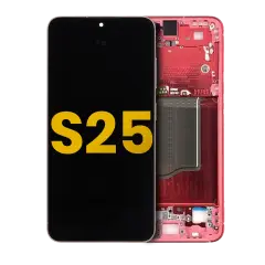 OLED Assembly With Frame For Samsung Galaxy S25 5G  (US & International) (Refurbished) (Coral Red)