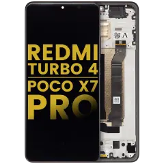 OLED Assembly With Frame For Xiaomi Redmi Turbo 4 / Xiaomi Poco X7 Pro (Refurbished) (Black)