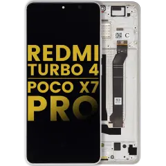 OLED Assembly With Frame For Xiaomi Redmi Turbo 4 / Xiaomi Poco X7 Pro (Refurbished) (White)