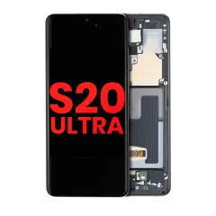 OLED Assembly With Frame For Samsung Galaxy S20 Ultra 5G (Aftermarket Plus) (Cosmic Black)