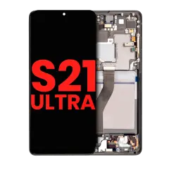 OLED Assembly With Frame For Samsung Galaxy S21 Ultra 5G (Aftermarket Plus) (Phantom Black)
