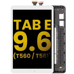 LCD Assembly With Frame For Samsung Galaxy Tab E 9.6" (T560 / T561 / T567) (2015)  (Refurbished) (White)