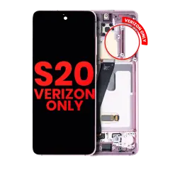 OLED Assembly With Frame For Samsung Galaxy S20 5G (Verizon 5G UW Frame Only) (Aftermarket Plus) (Cloud Pink)