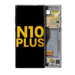 OLED Assembly With Frame For Samsung Galaxy Note 10 Plus / 5G (Refurbished) (Aura Glow / Silver)