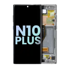 OLED Assembly With Frame For Samsung Galaxy Note 10 Plus / 5G (Service Pack) (Aura Glow / Silver)