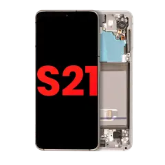 OLED Assembly With Frame For Samsung Galaxy S21 5G (Aftermarket Plus) (Phantom White)