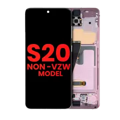 OLED Assembly With Frame For Samsung Galaxy S20 5G (Non-Verizon 5G UW Frame) (Aftermarket Plus) (Cloud Pink)