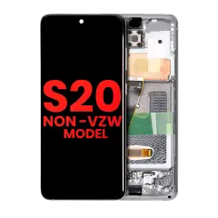 OLED Assembly With Frame For Samsung Galaxy S20 5G (Non-Verizon 5G UW Frame) (Aftermarket Plus) (Cloud White)