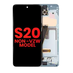 OLED Assembly With Frame For Samsung Galaxy S20 5G (Non-Verizon 5G UW Frame) (Aftermarket Plus) (Cloud Blue)