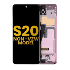 OLED Assembly With Frame For Samsung Galaxy S20 5G (Non-Verizon 5G UW Frame) (Refurbished) (Cloud Pink)