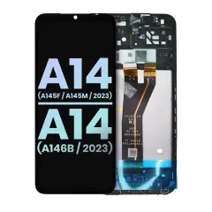 LCD Assembly With Frame For Samsung Galaxy A14 4G (A145F / A145M / 2023) / A14 5G (A146B / 2023) (International Version) (Service Pack) (All Colors)