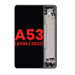 OLED Assembly With Frame For Samsung Galaxy A53 5G (A536 / 2022) (6.46") (Aftermarket Plus) (Black)