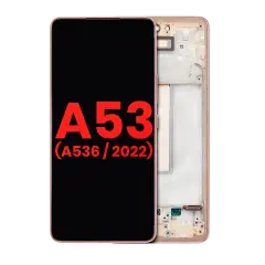 OLED Assembly With Frame For Samsung Galaxy A53 5G (A536 / 2022) (6.36") (Aftermarket Plus) (Peach)