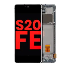 OLED Assembly With Frame For Samsung Galaxy S20 FE 4G / 5G (Aftermarket Plus) (Cloud White)