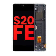 OLED Assembly With Frame For Samsung Galaxy S20 FE 4G / 5G (Aftermarket Plus) (Cloud Navy)