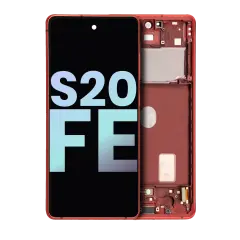 OLED Assembly With Frame For Samsung Galaxy S20 FE 4G / 5G (Service Pack) (Cloud Red)