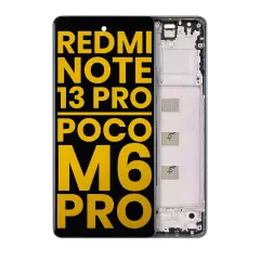 OLED Assembly With Frame For Xiaomi Redmi Note 13 Pro 4G / Xiaomi Poco M6 Pro 4G (Refurbished) (Forest Green)
