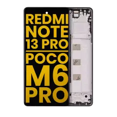 OLED Assembly With Frame For Xiaomi Redmi Note 13 Pro 4G / Xiaomi Poco M6 Pro 4G / Xiaomi Redmi Note 14S (Refurbished) (Midnight Black)