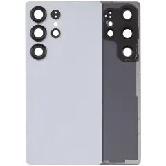 Back Cover Glass With Camera Lens For Samsung Galaxy S25 Ultra 5G (No Logo) (Aftermarket Plus) (Titanium Silver Blue)