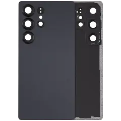 Back Cover Glass With Camera Lens For Samsung Galaxy S25 Ultra 5G (No Logo) (Aftermarket Plus) (Titanium Jet Black)