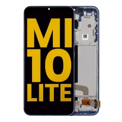 OLED Assembly With Frame For Xiaomi Mi 10 Lite 5G (Refurbished) (Aurora Blue)