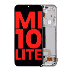 OLED Assembly With Frame For Xiaomi Mi 10 Lite 5G (Aftermarket Plus) (Dream White)