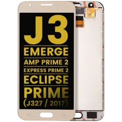 LCD Assembly Without Frame For Samsung Galaxy J3 / Emerge / Amp Prime 2 / Express Prime 2 / Eclipse / Prime   (J327 / 2017)  (Refurbished) (Gold)