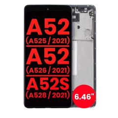 OLED Assembly With Frame For Samsung Galaxy A52 4G (A525 / 2021) / A52 5G (A526 / 2021) / A52S 5G (A528 / 2021) (6.46") (Aftermarket Plus) (Awesome Purple)