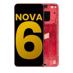 LCD Assembly With Frame For Huawei Nova 6 5G (Refurbished) (Red)