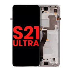 OLED Assembly With Frame For Samsung Galaxy S21 Ultra 5G (Aftermarket Plus) (Phantom Silver)