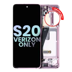 OLED Assembly With Frame For Samsung Galaxy S20 5G (Verizon 5G UW Frame Only) (Service Pack) (Cloud Pink)