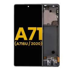 OLED Assembly With Frame For Samsung Galaxy A71 5G (A716U / 2020) (Refurbished) (Prism Cube Black)