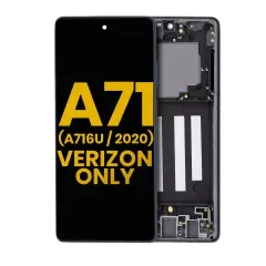 OLED Assembly With Frame For Samsung Galaxy A716V (A716V / 2020) (Verizon 5G UW Frame Only) (Refurbished) (Prism Cube Black)