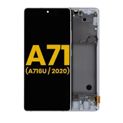 OLED Assembly With Frame For Samsung Galaxy A71 5G (A716U / 2020) (Refurbished) (Prism Cube Silver)