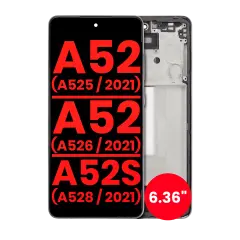OLED Assembly With Frame For Samsung Galaxy A52 4G (A525 / 2021) / A52 5G (A526 / 2021) / A52S 5G (A528 / 2021) (6.36") (Aftermarket Plus) (Awesome Black)