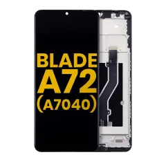 LCD Assembly With Frame For ZTE Blade A72 4G (A7040) (Refurbished) (Space Gray)